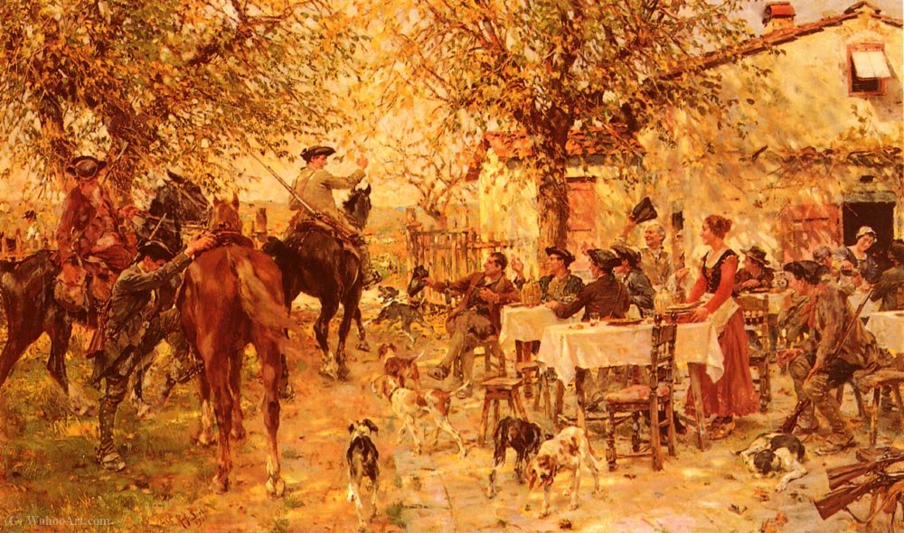 The Departure Of The Hunting Party — Raffaello Sorbi