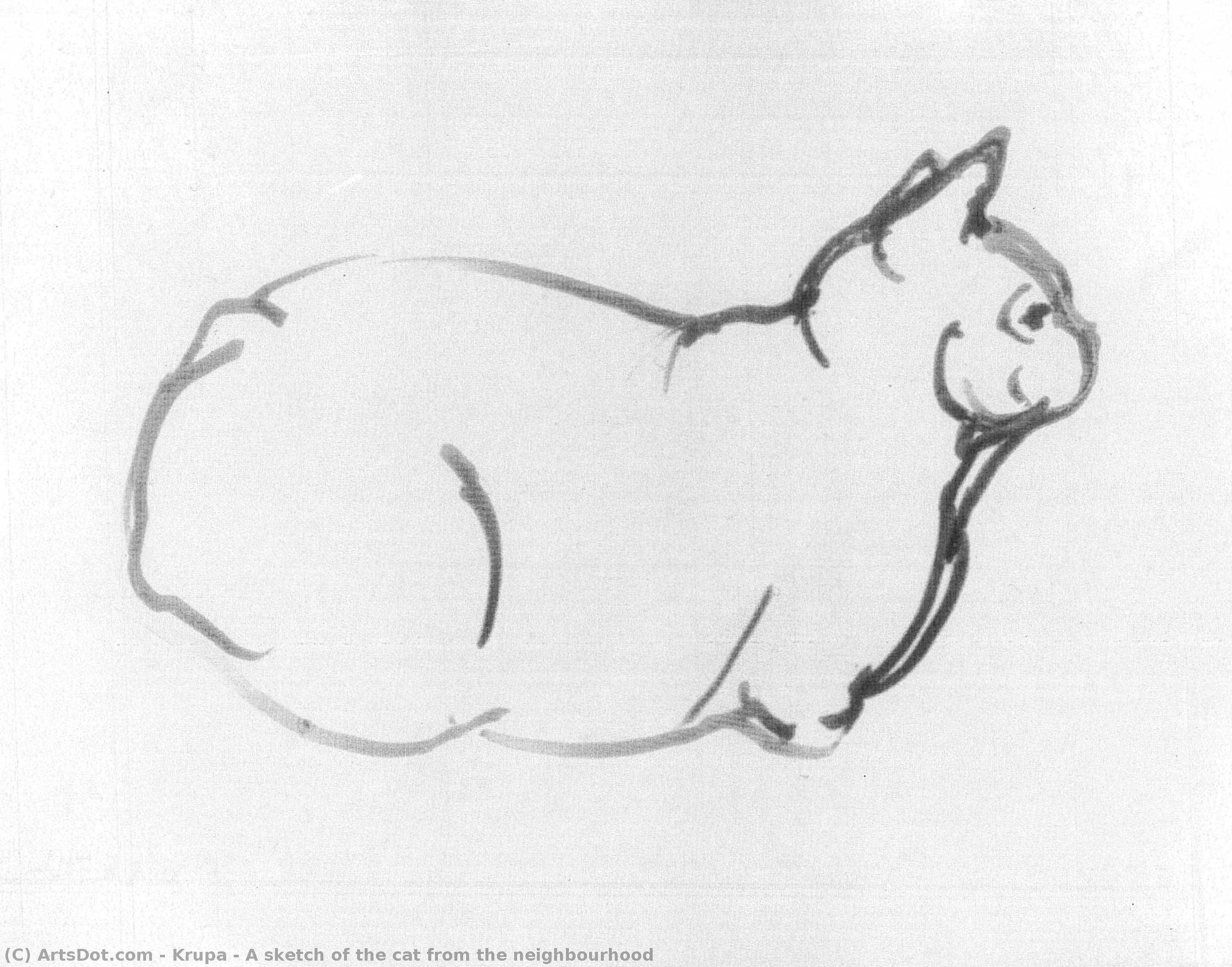 A Sketch Of The Cat From The Neighbourhood — Alfred Freddy Krupa