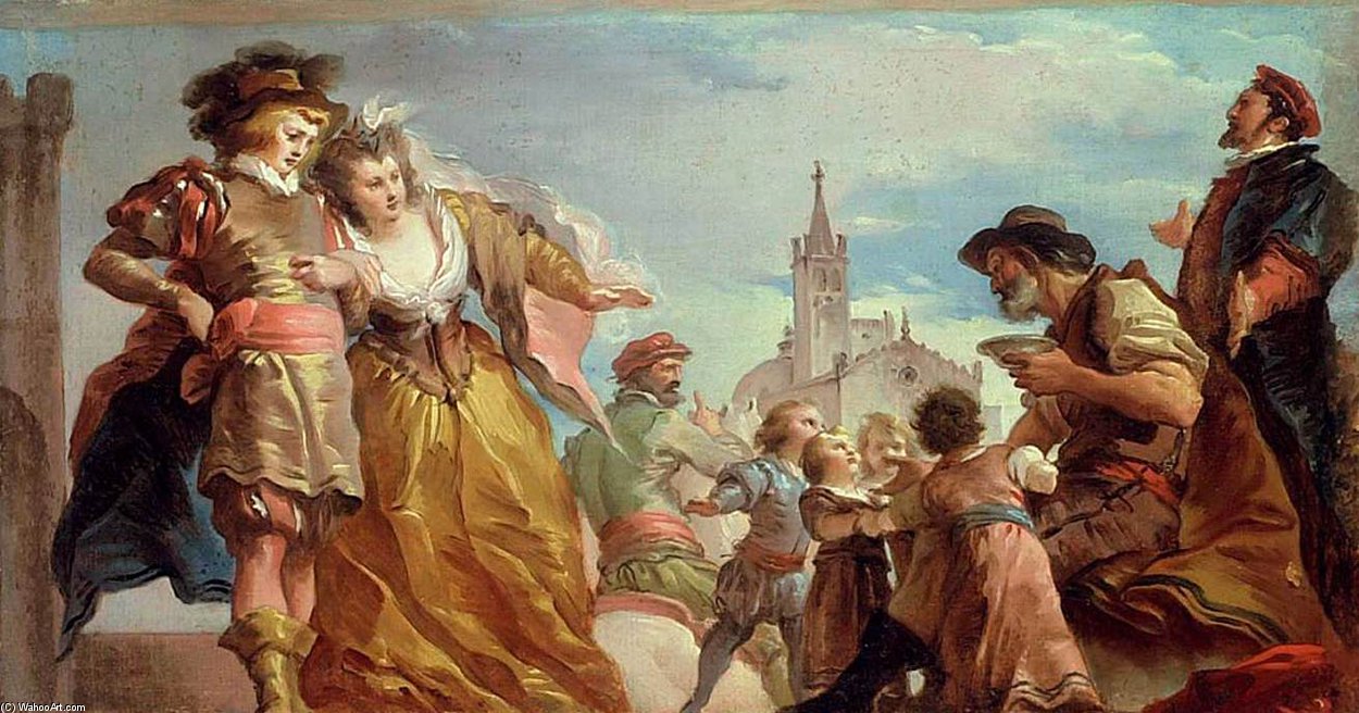 The Meeting Of Gautier, Count Of Antwerp, And His Daughter, Violante — Giuseppe Cades
