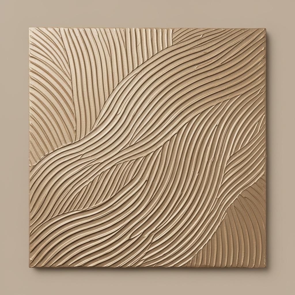 Ethereal Undulations In Sanded Ochre: A Monumental Study Of Organic Rhythmic Relief — David Moreau