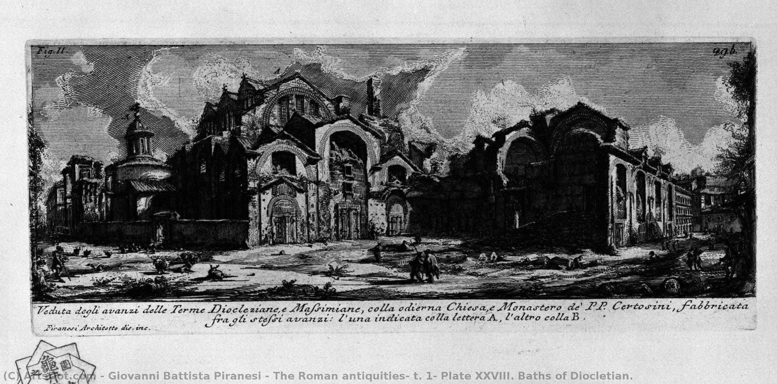 The Roman Antiquities, T. 1, Plate Xxviii. Baths Of Diocletian. — Giovanni Battista Piranesi