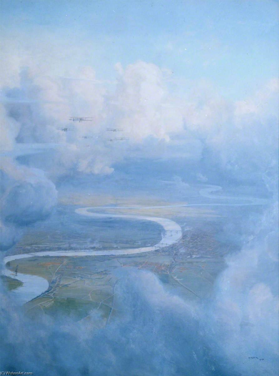 The Aerial Watch On The Rhine A Formation Of Dh9a Machines On Patrol Over Cologne, Army Of Occupation, 1918 — Harold Wyllie