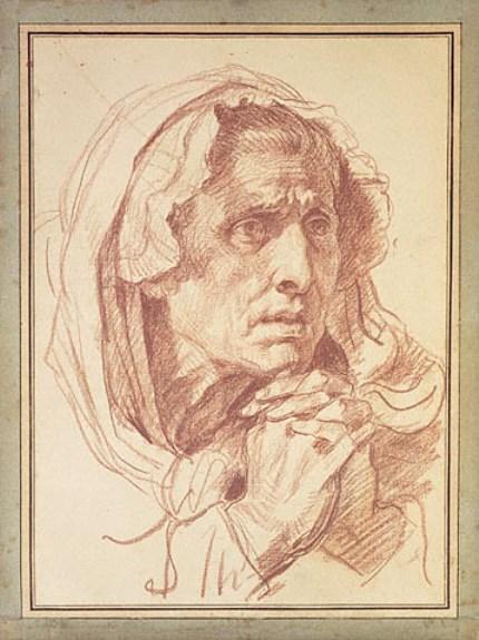 Study Of The Head Of An Old Woman — Jean-baptiste Greuze