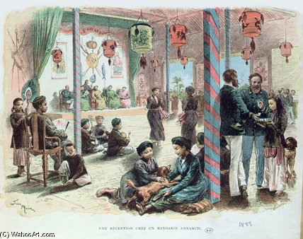 Reception In The House Of An Annamite Mandarin — Adrien Emmanuel Marie
