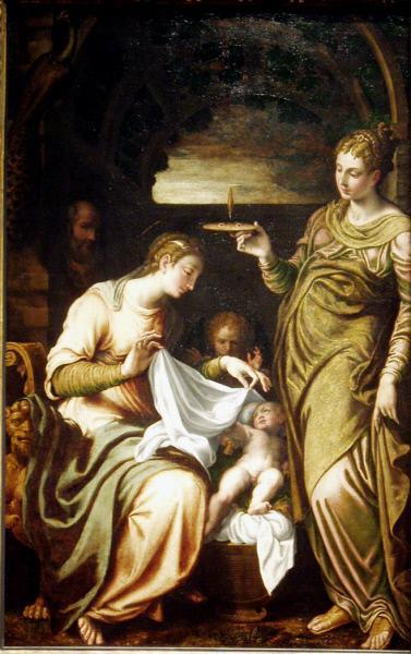 The Holy Family With Saint Lucy — Bernardino Campi