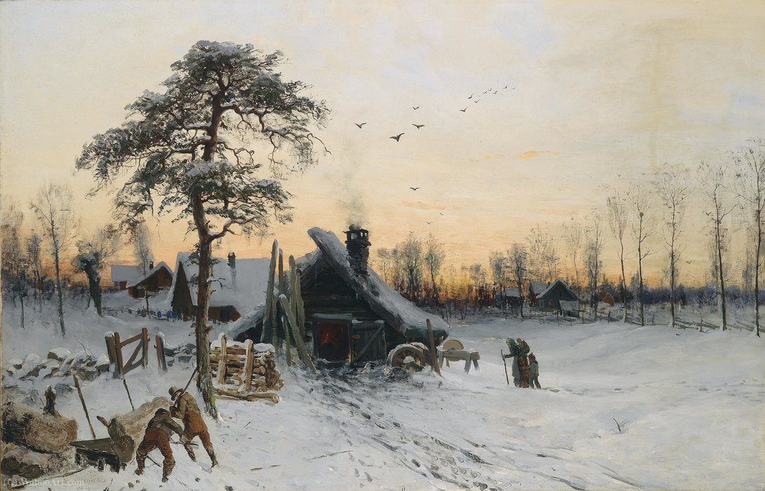 Winter Landscape In The Evening Light — Ludwig Munthe
