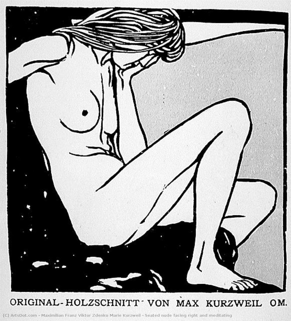 Seated Nude Facing Right And Meditating — Maximilian Franz Viktor Zdenko Marie Kurzweil