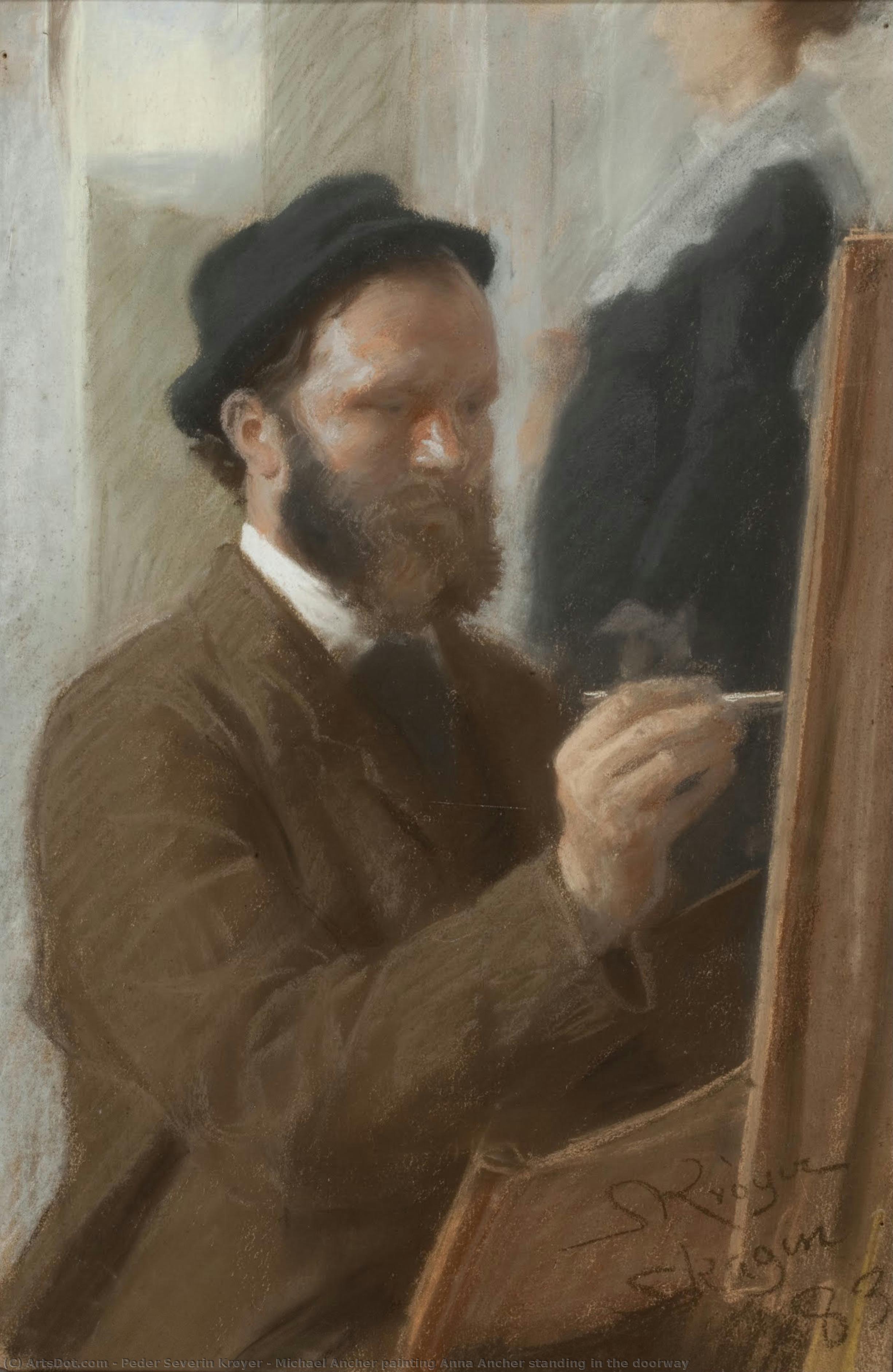 Michael Ancher Painting Anna Ancher Standing In The Doorway — Peder Severin Krøyer