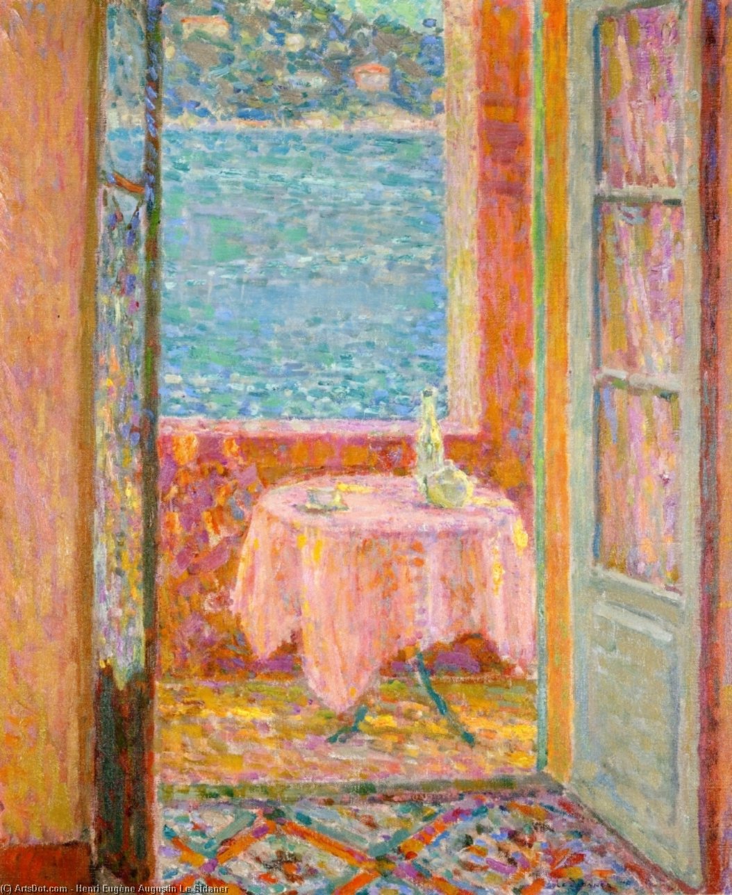 Table By The Sea, Villefranche-sur-mer — Henri Le Sidaner