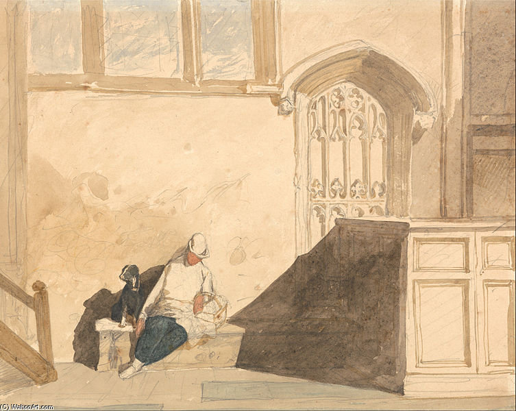 Errand Boy Asleep In A Church — John Sell Cotman
