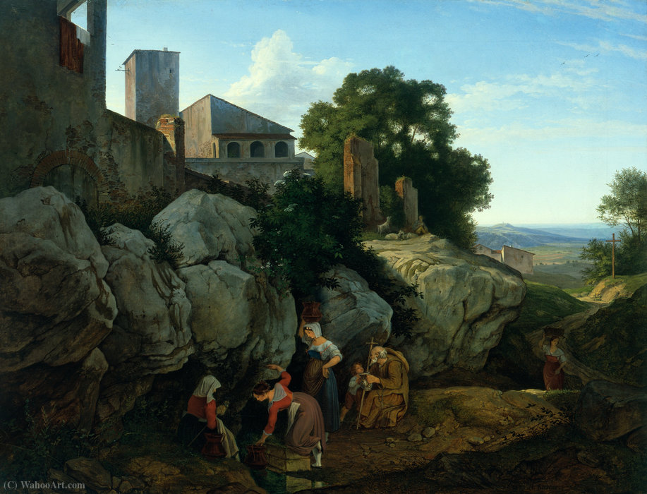 Ariccia (morning) — Adrian Ludwig Richter