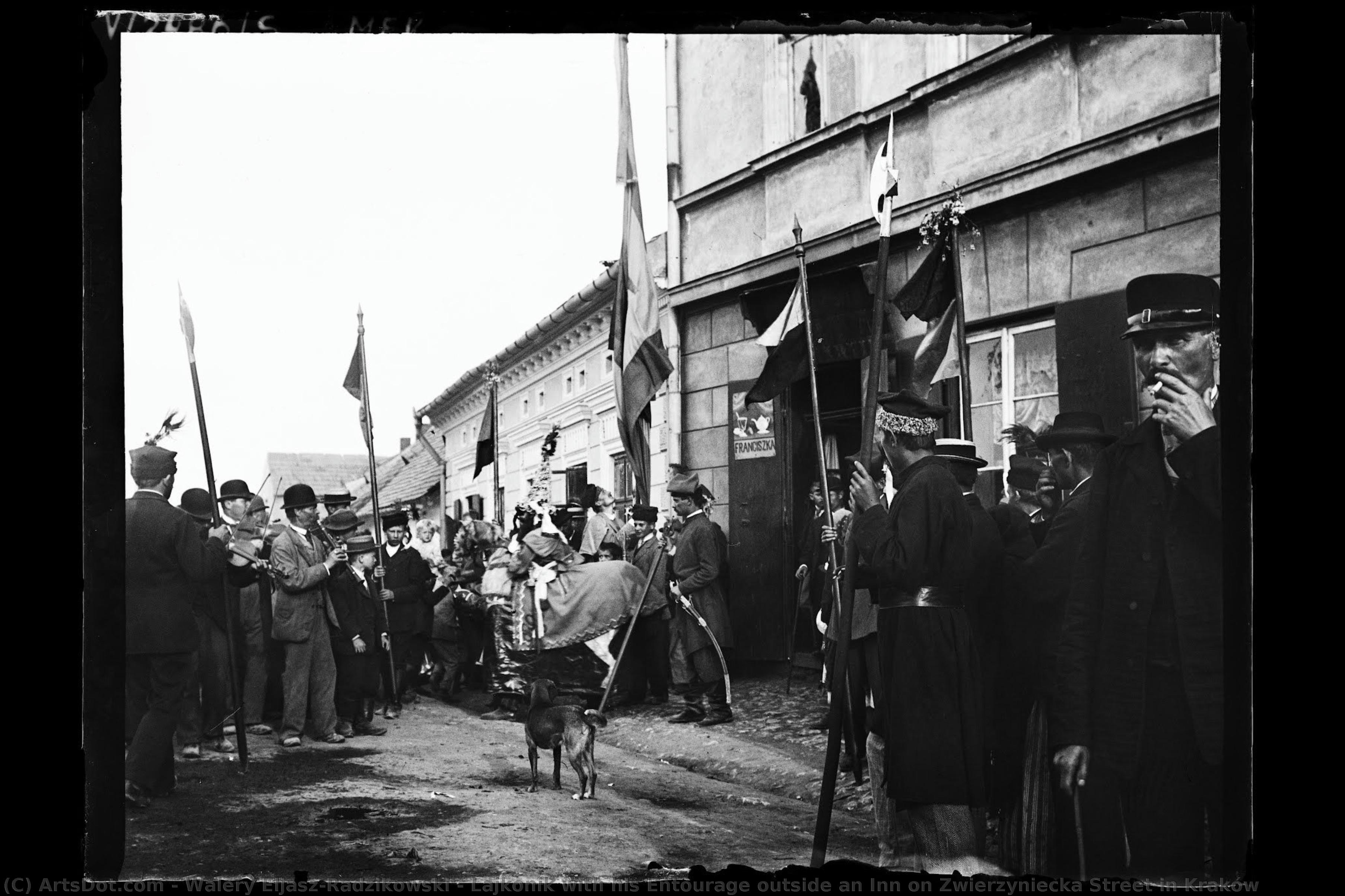 Lajkonik With His Entourage Outside An Inn On Zwierzyniecka Street In Kraków — Walery Eljasz-radzikowski