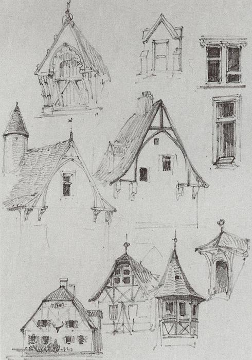 Architectural Sketches. From Travelling In Germany. — Vasily Dmitrievich Polenov