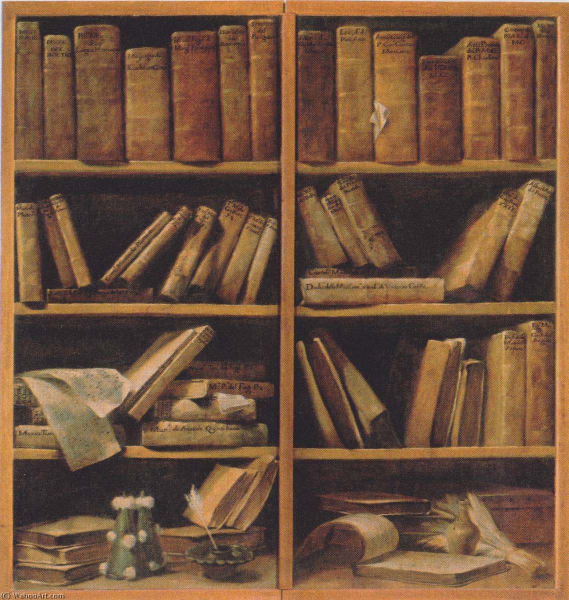 Deutsch Buchregal Mit Musikschriften English Book Shelf With Music Writings — ジュゼッペ・マリア・クレスピ