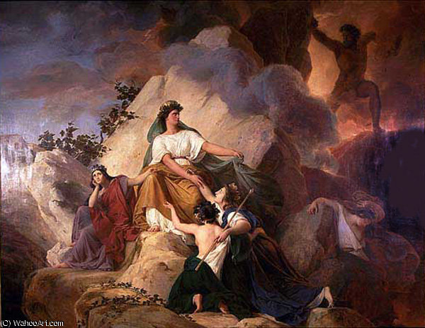 Eduoard Cybele Protege Contre Le Vesuve Les Villes De Stabiae Herculanum Pompei Et Resina — François Edouard Picot