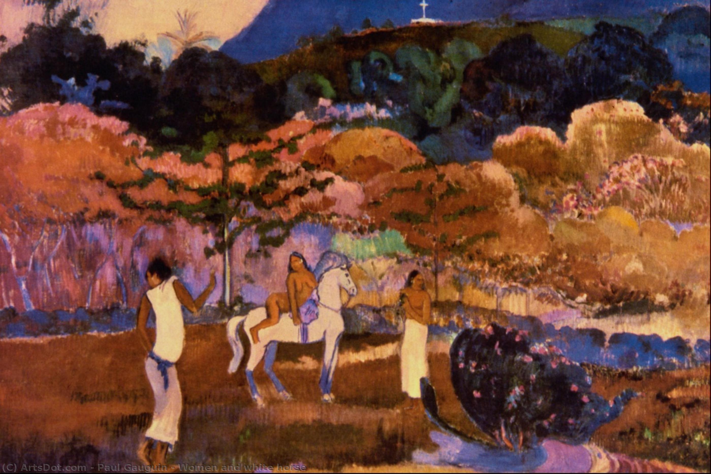 Mujeres Y Caballo Blanco — Eugène Henri Paul Gauguin