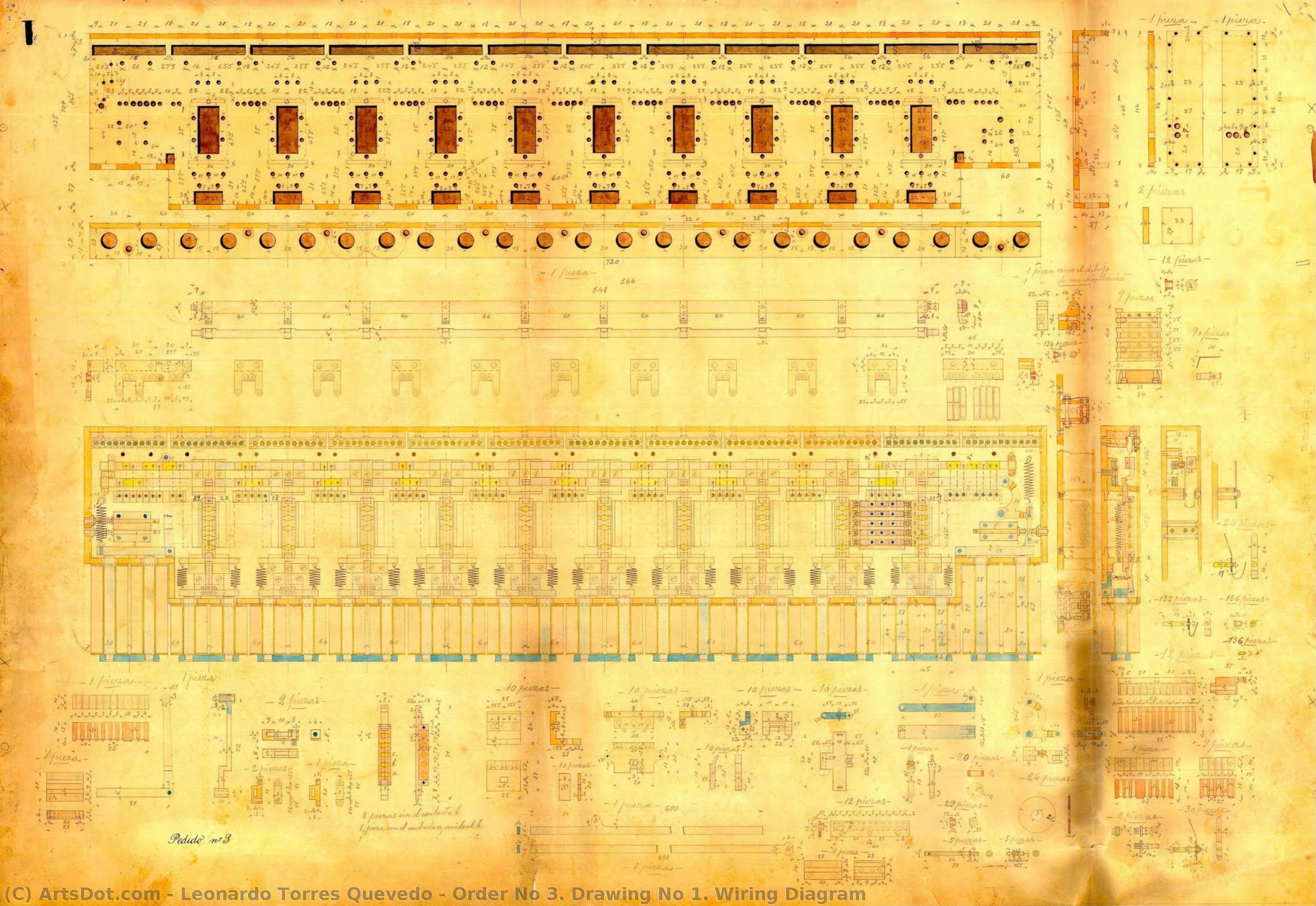Order No 3. Drawing No 1. Wiring Diagram — Leonardo Torres Quevedo