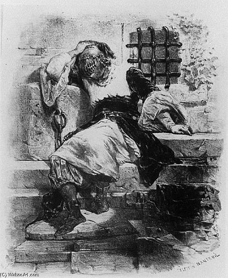 The Man In The Iron Mask In His Prison — Celestin Francois Nanteuil