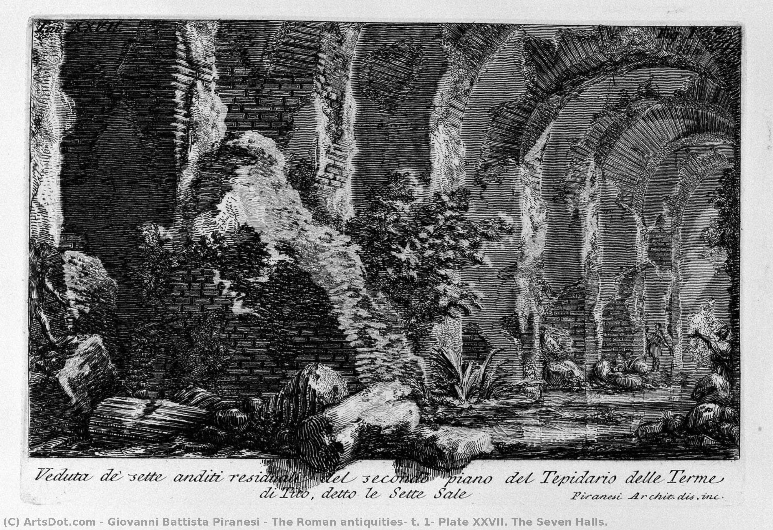 The Roman Antiquities, T. 1, Plate Xxvii. The Seven Halls. — Giovanni Battista Piranesi