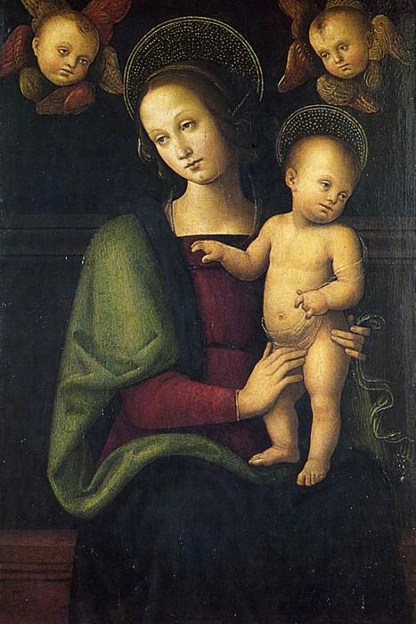 Madonna And Child With Two Cherubs — Vannucci Pietro (le Perugin)