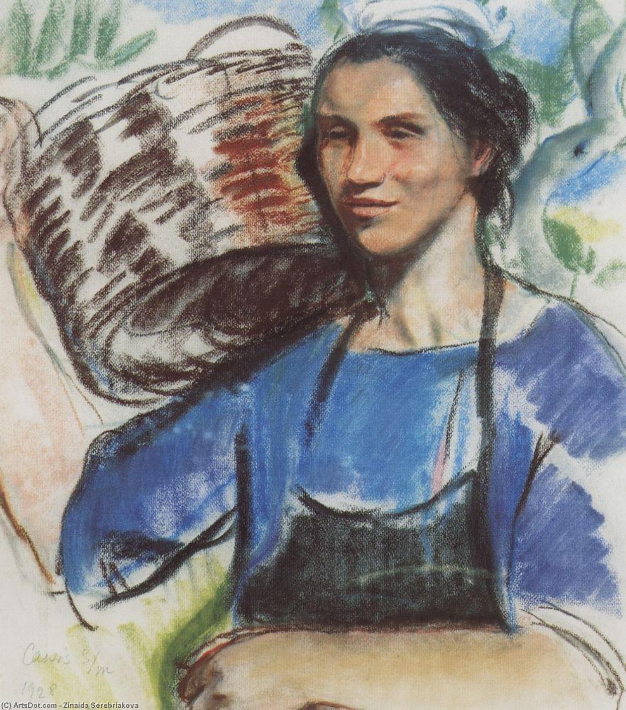 Cassis. A Peasant Woman With Basket — Zinaida Serebriakova