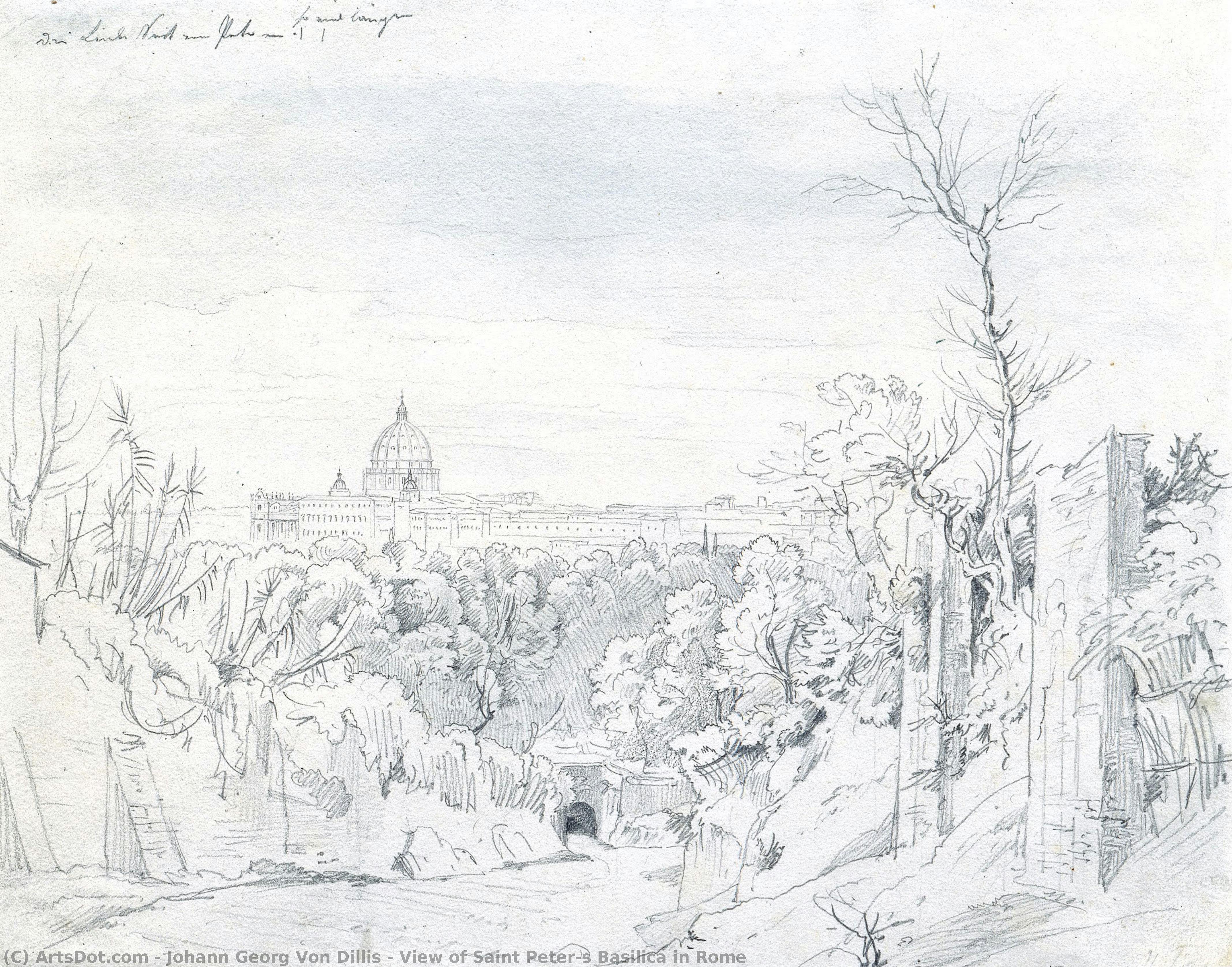 View Of Saint Peter’s Basilica In Rome — Johann Georg Von Dillis