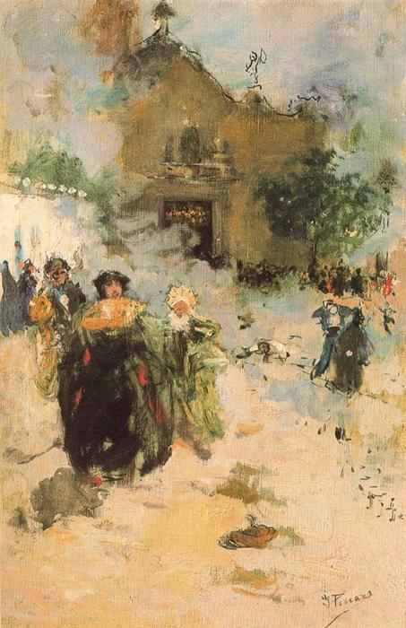 Fiesta. Fires Before The Church — Ignacio Pinazo Camarlench
