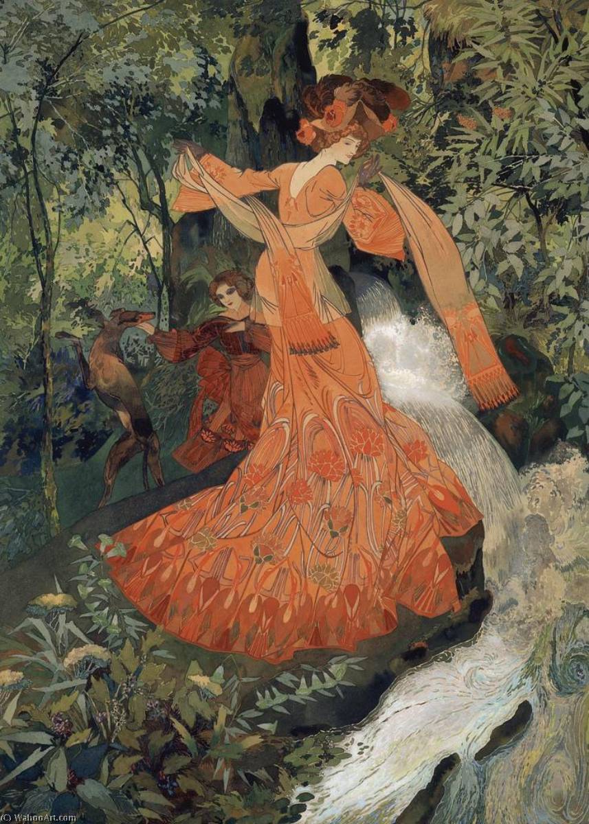 Elegante Près D'une Source — Georges De Feure