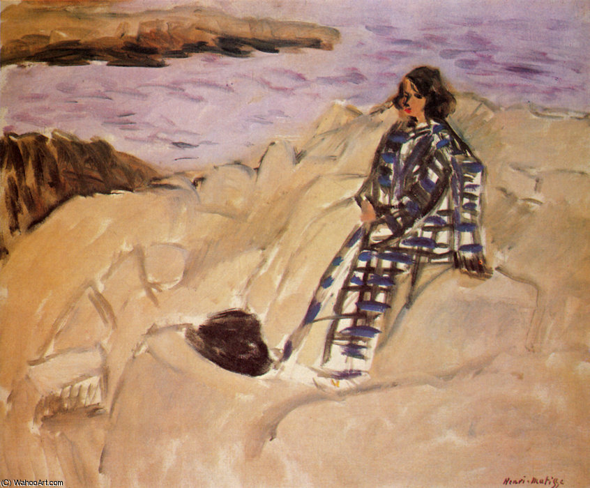 Marguerite Sur Les Roches, Etretat Huile Sur Toile Collection Particulière — Henri Matisse