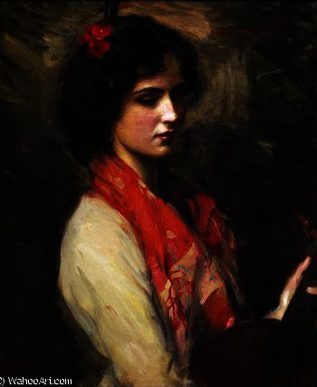 Young Woman With Mandolin — Harrington Mann