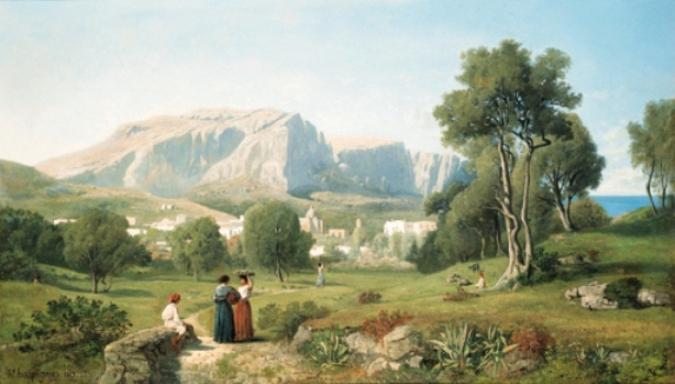 View Taken On The Island Of Capri, Bay Of Naples — Henri-joseph Harpignies