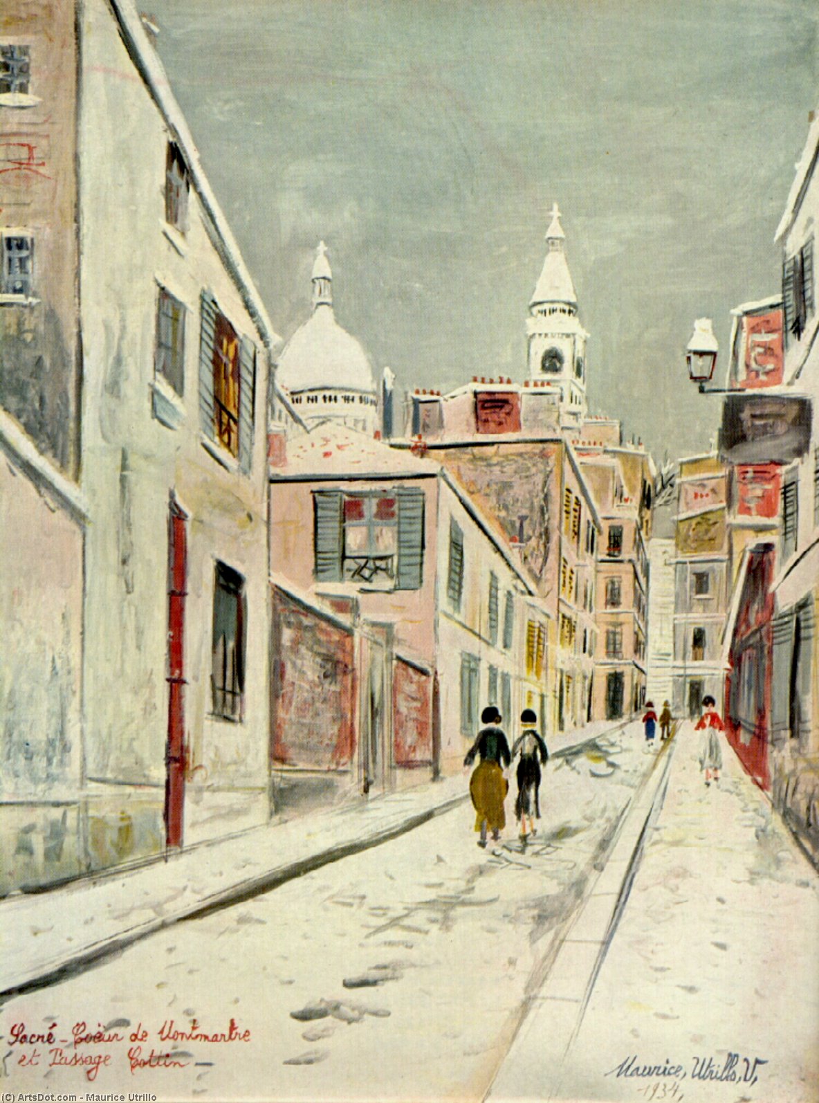 Sacre Coeur De Montmartre And Passage Cottin — Maurice Utrillo