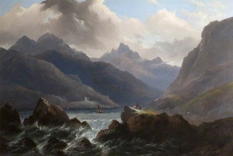 Mountainous Lake Scene — Edward Train