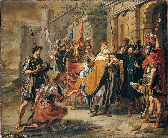 A Biblical Scene, Possibly The Repentence Of David At The Death Of Uriah — Willem Van Herp The Elder