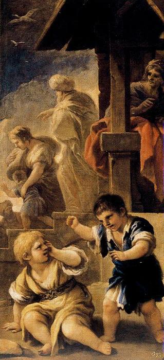 Isaac And Ishmael Brawl — Luca Giordano