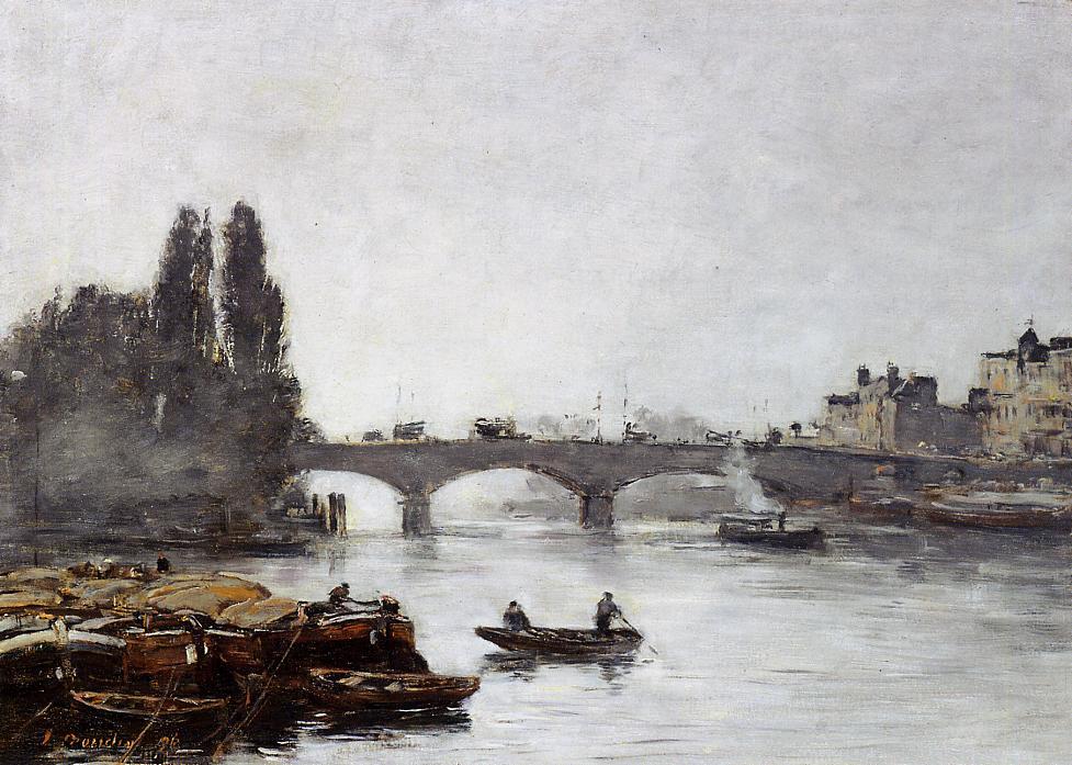 Rouen, The Pont Corneille, Fog Effect — Eugène Louis Boudin