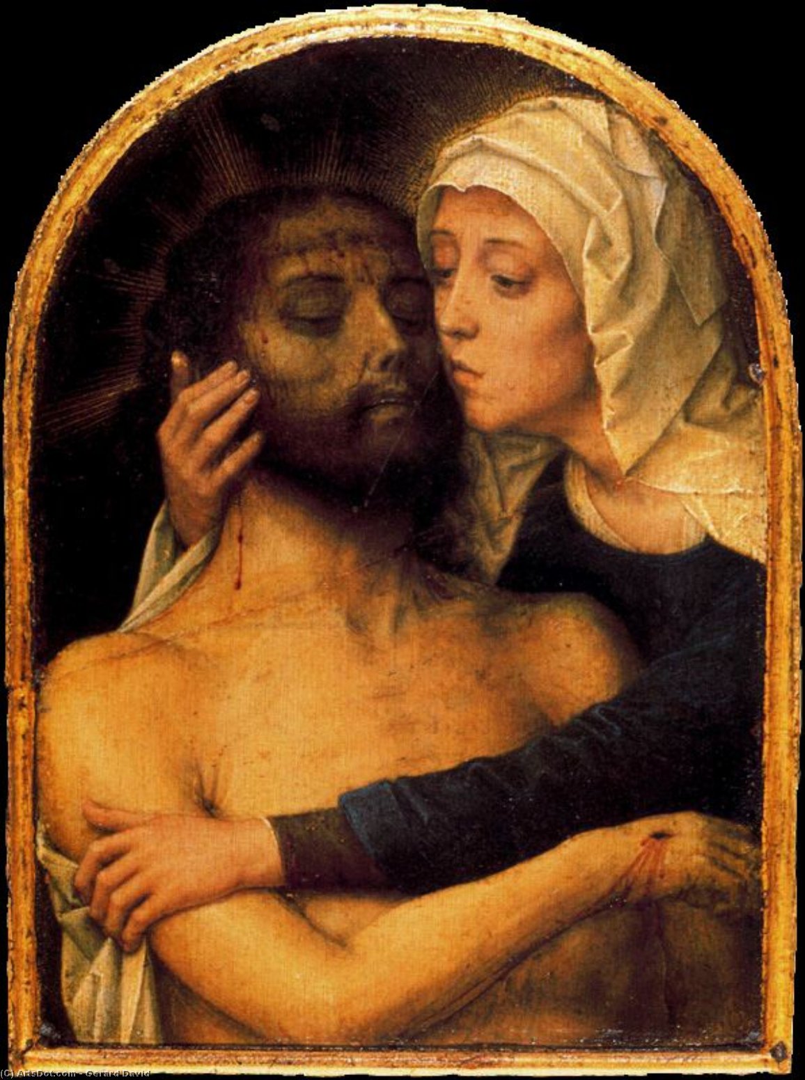 The Madonna Embracing The Dead Christ — Gerard David