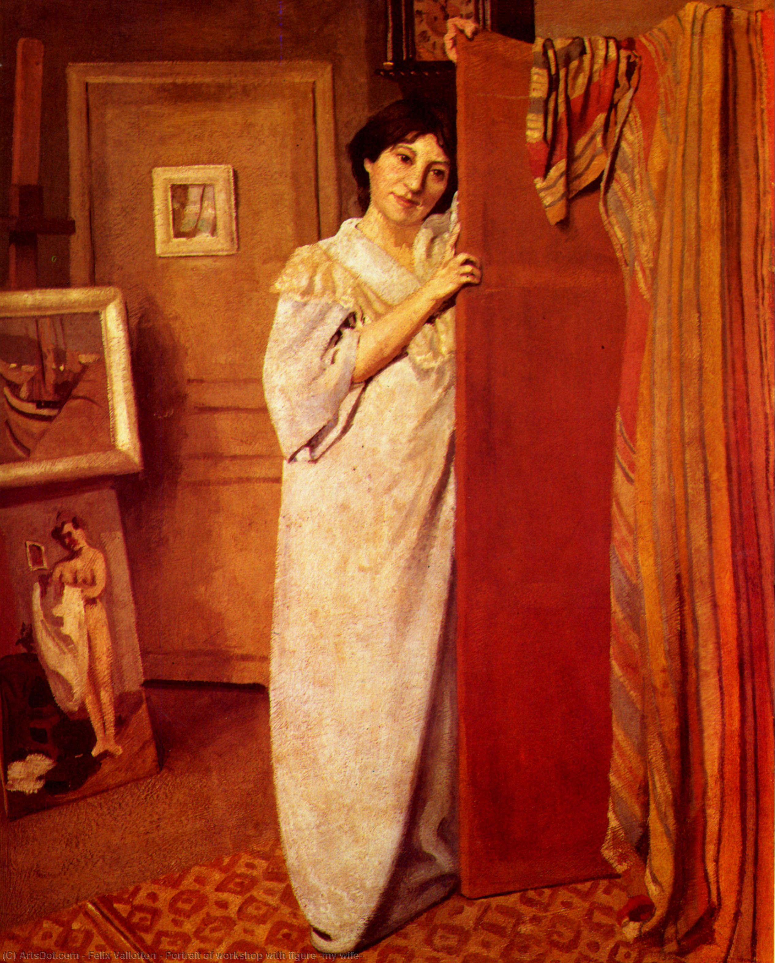 Portrait Of Workshop With Figure (my Wife) — Félix Vallotton