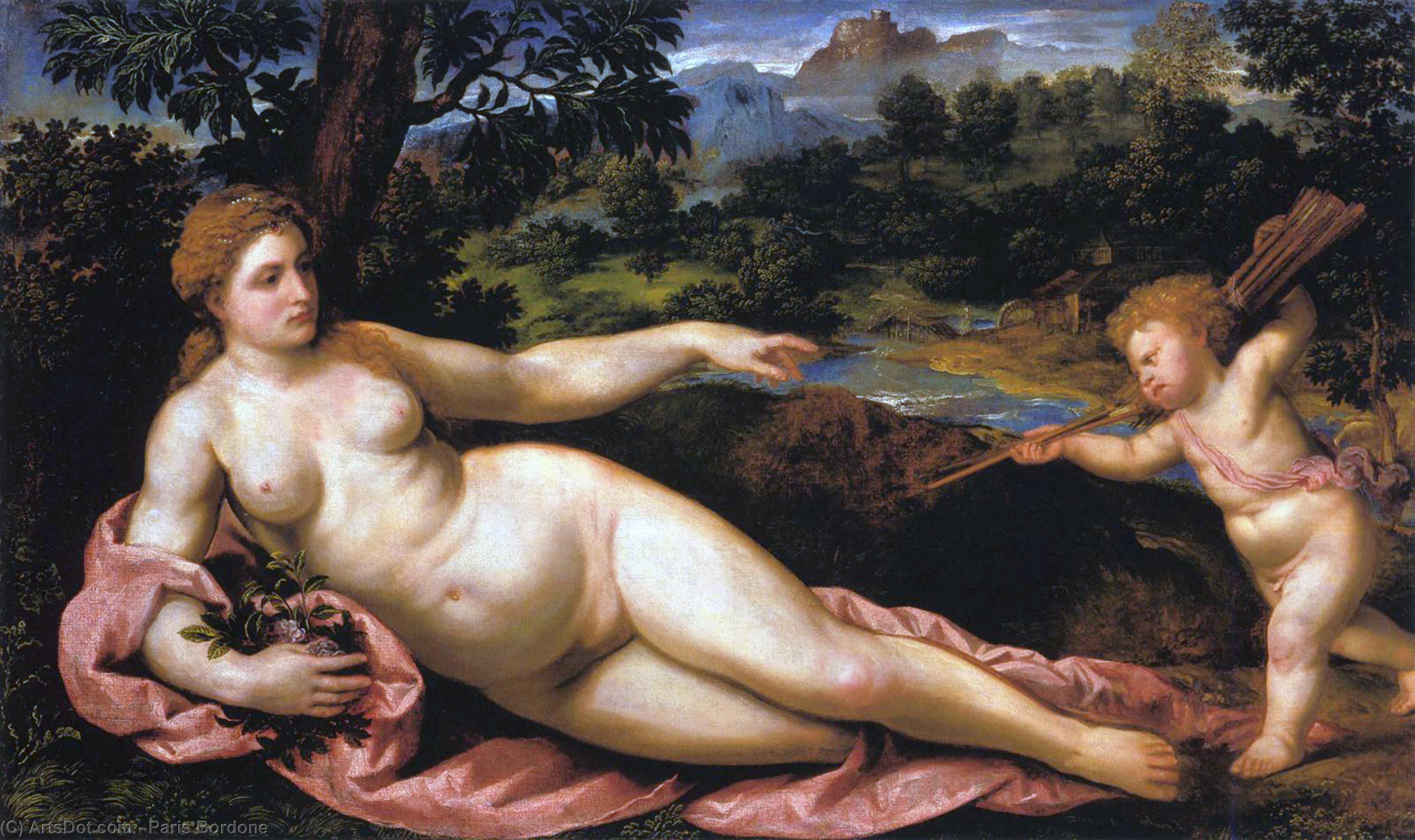 Venus And Cupid — Paris Bordone