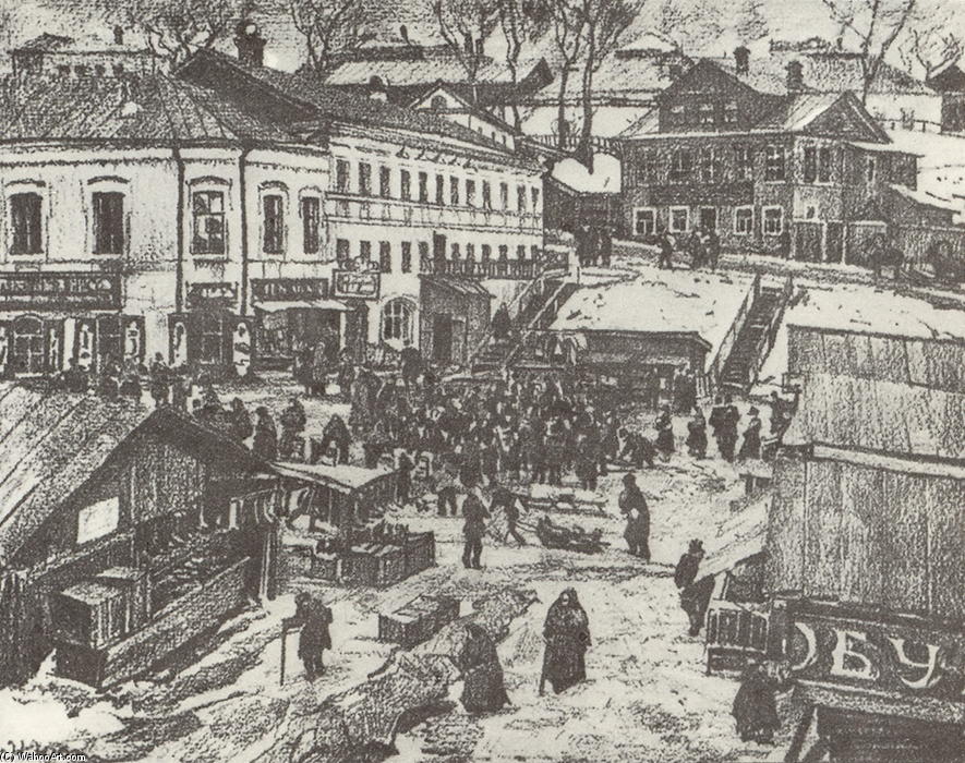 Torjok. The Red Market Outside — Konstantin Yuon