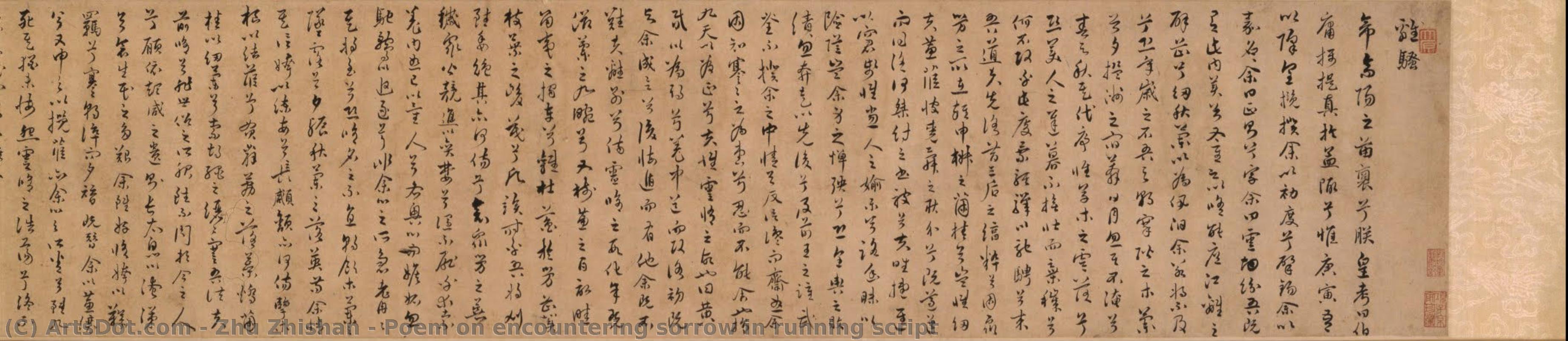 Poem On Encountering Sorrow In Running Script — Zhu Zhishan
