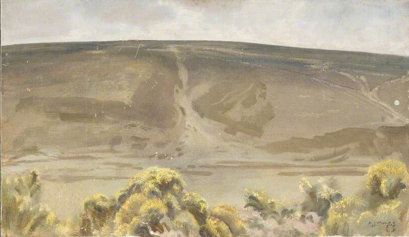 A View Of Exmoor, Gorse Bushes In Foreground — Sir Alfred James Munnings