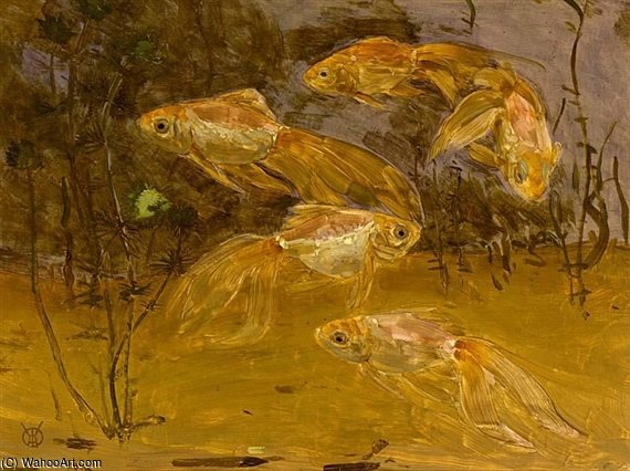 Goldfish In An Aquarium — Gerrit Willem Dijsselhof