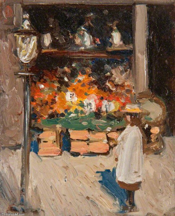 Girl By A Flower Stall — John Duncan Fergusson