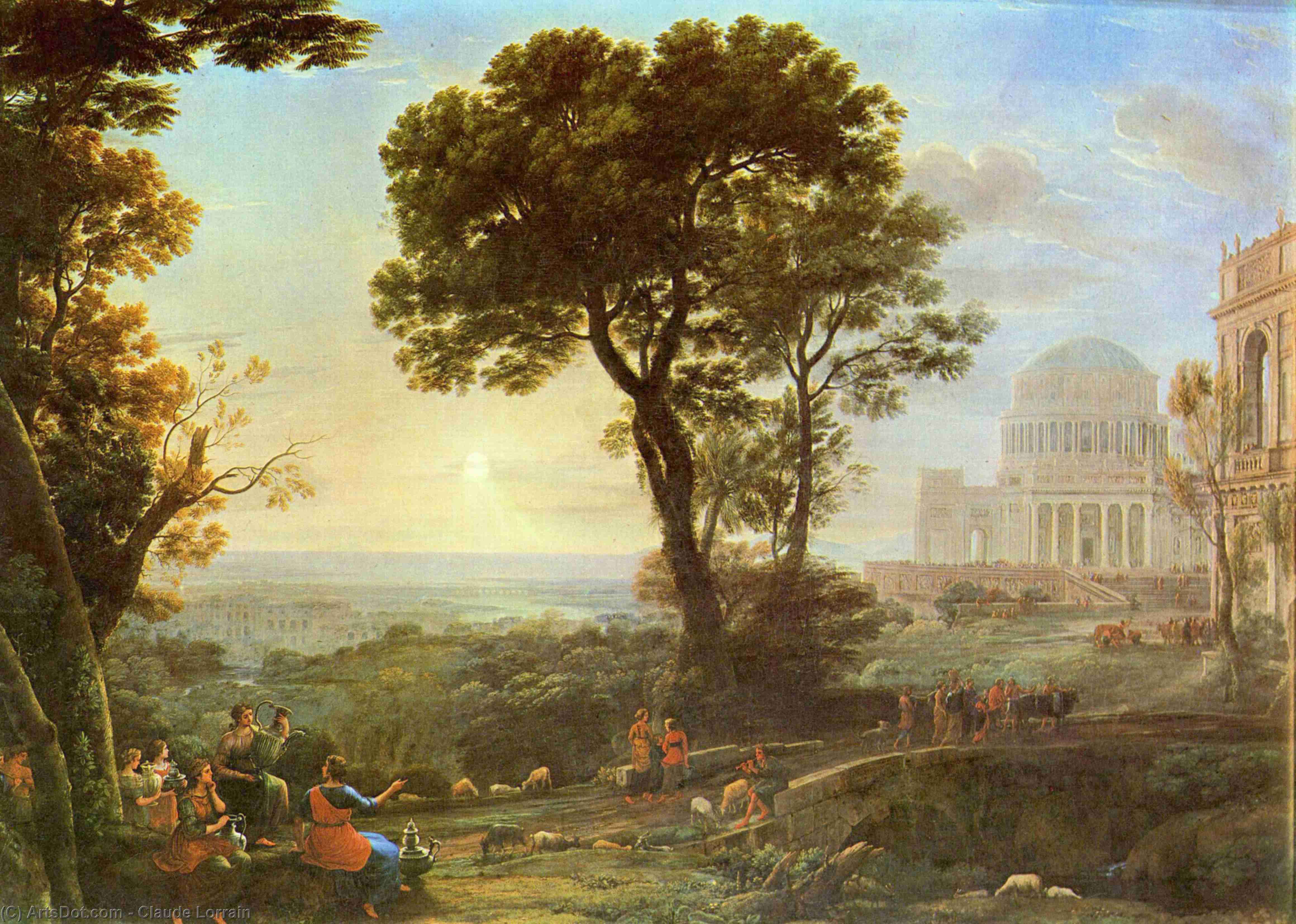 Veduta Of Delphi, With A Sacrificial Procession — Claude Lorrain (claude Gellée)