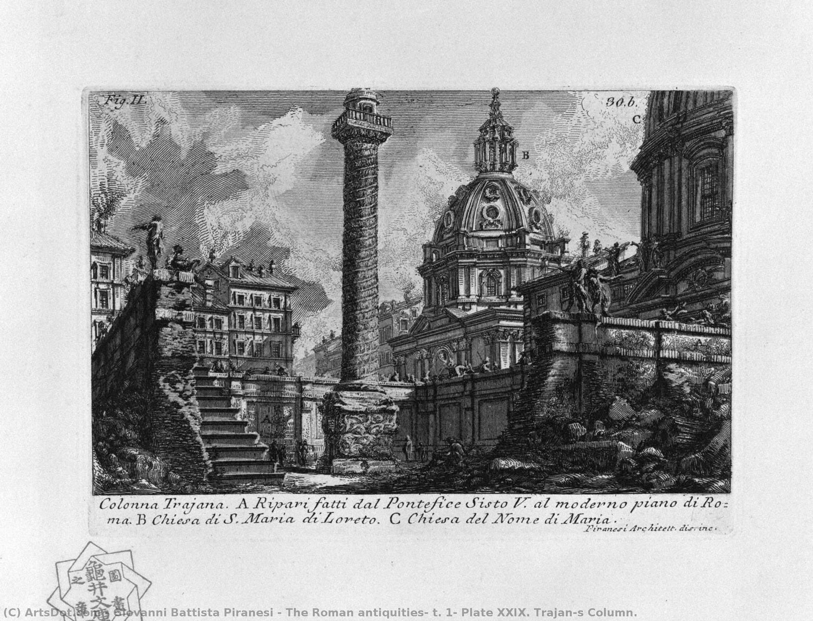 The Roman Antiquities, T. 1, Plate Xxix. Trajan`s Column. — Giovanni Battista Piranesi