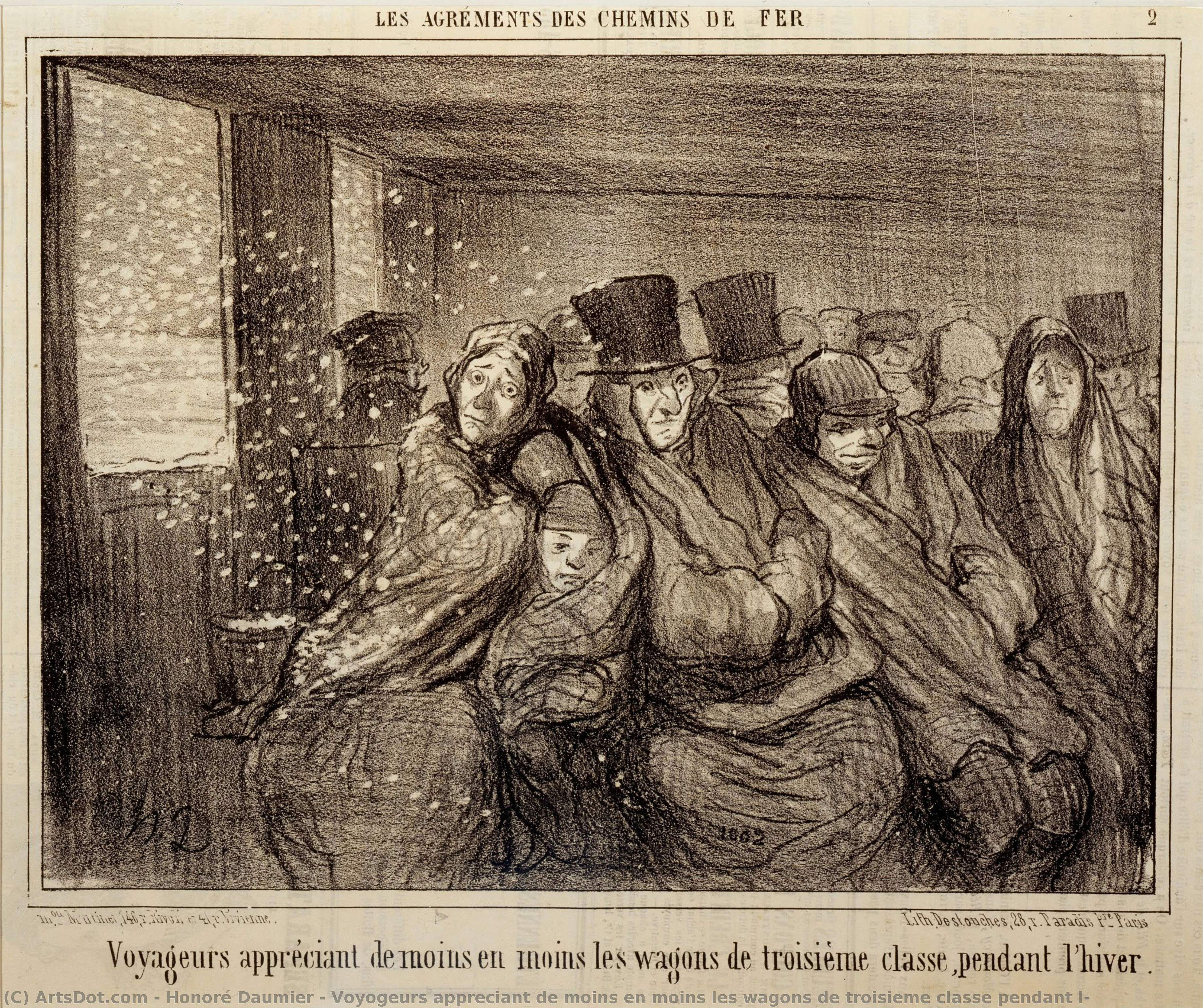 Voyogeurs Appreciant De Moins En Moins Les Wagons De Troisieme Classe Pendant L — Оноре Домије