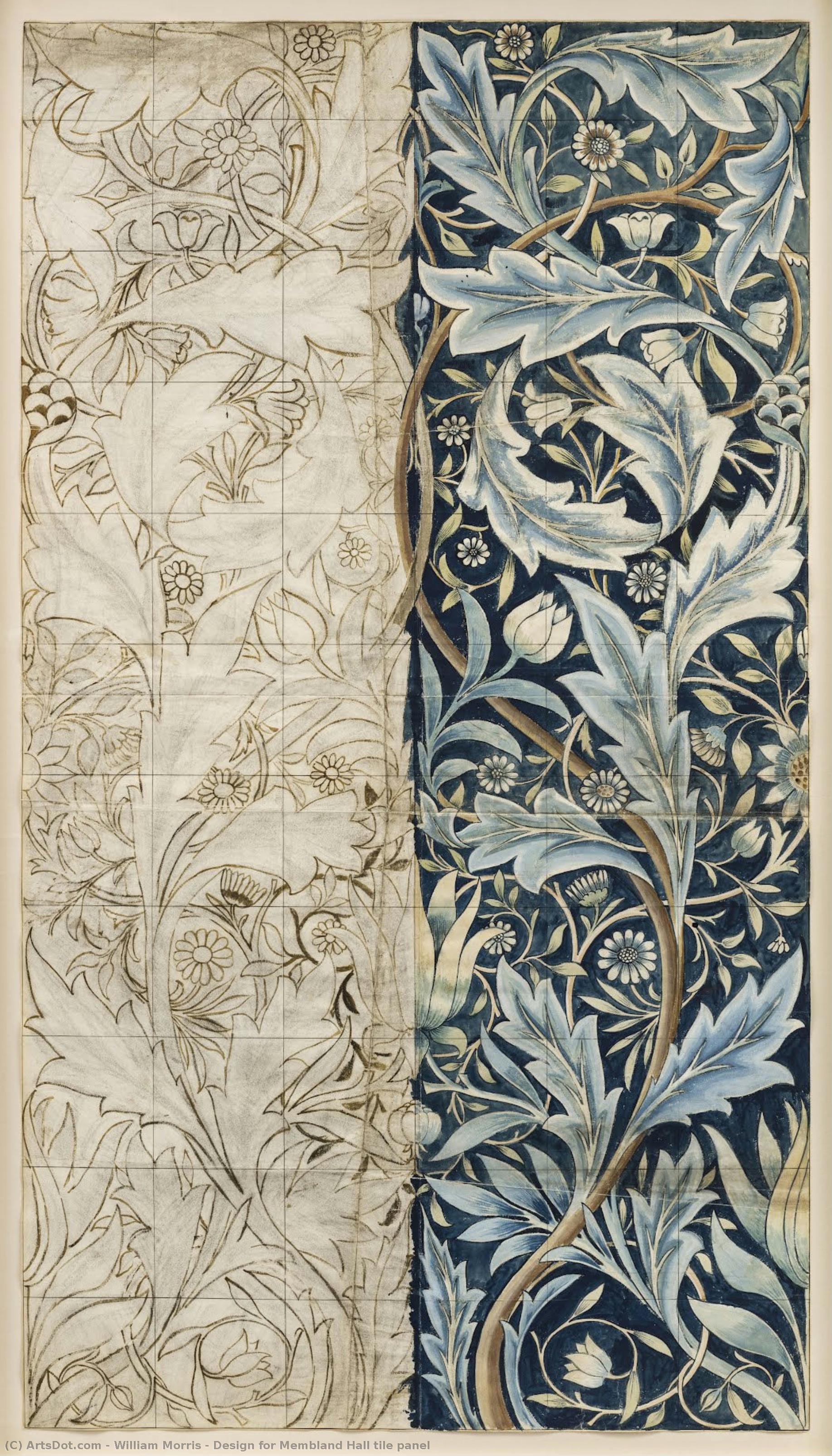 Design For Membland Hall Tile Panel — Уильям Моррис