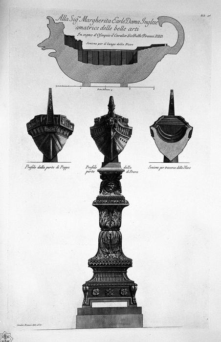 Profiles And Sections Of The Ship Above — Giovanni Battista Piranesi