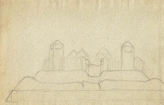 Yaroslavna’s Plea. Scenery Sketch For Borodin's Opera ''prince Igor'' — Nicholas Roerich